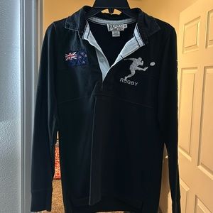 Rugby by Ralph Lauren black New Zealand rugby top. Unisex size medium.